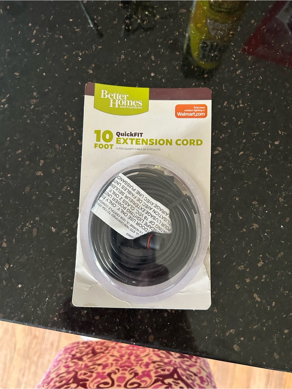 Better Homes And Gardens Black 10 Foot QuickFit Extension Cord